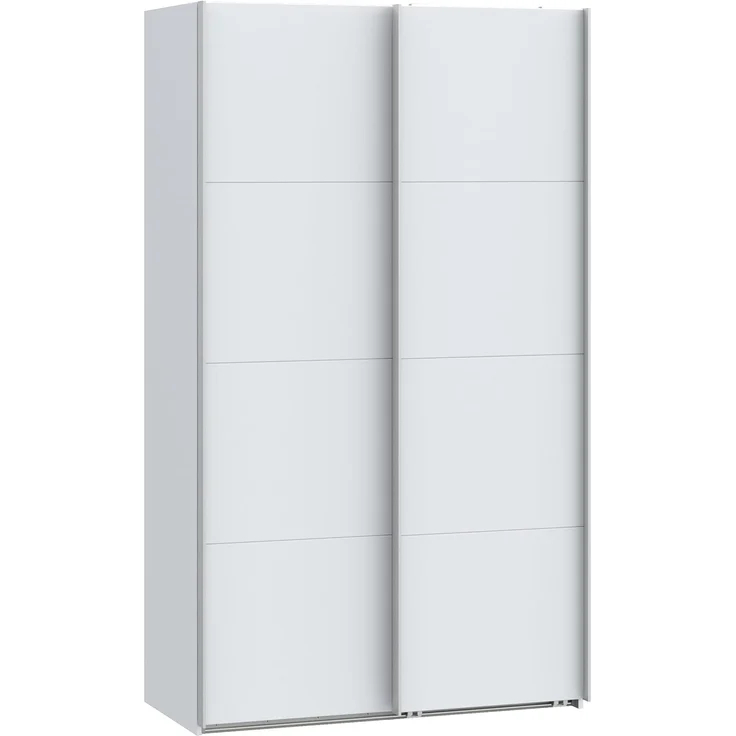 FORTE SOPHISTISPACE Kleiderschrank 120, Moderner Schrank mit 2 Schwebetüren, Holzwerkstoff, Weiß, 120,1 cm breit, 210,5 cm hoch, 62,9 cm tief – Bild 4