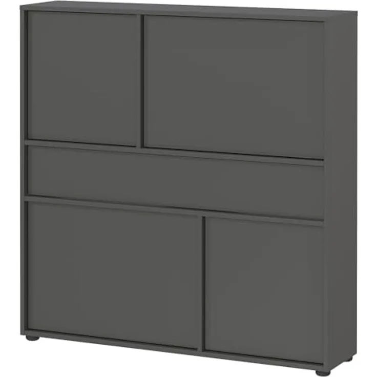 Lomadox Schuhschrank ALLOA-01 in graphit, 150 cm breit, geringe Tiefe (25cm), stehend oder hängend