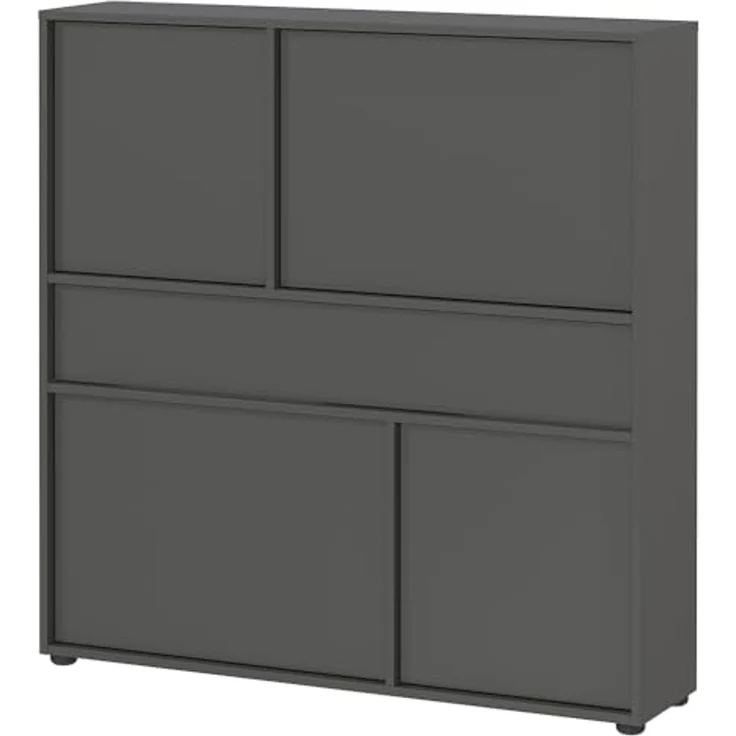 Lomadox Schuhschrank ALLOA-01 in graphit, 150 cm breit, geringe Tiefe (25cm), stehend oder hängend – Bild 1