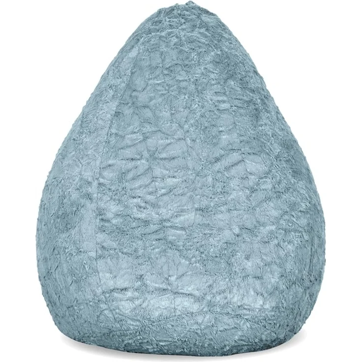 Lumaland 'Luxury Fluffy' Sitzsack, Webplüsch, Pastell Blau, 60 x 45 cm, 120 l – Bild 1