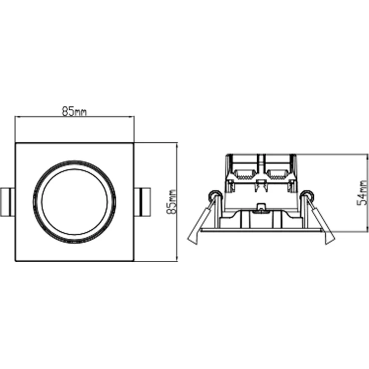 LED Einbaustrahler PAMIR eckig schwenkbar dimmbar Schwarz 5,5W Deckenbeleuchtung – Bild 6