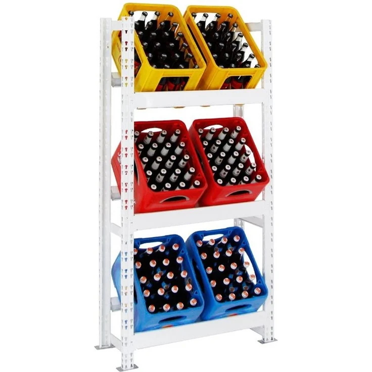 PROREGAL® Standregal Getränkekistenregal Tegernsee Weiß, HxBxT 160x80x30cm, 6 Kästen – Bild 5
