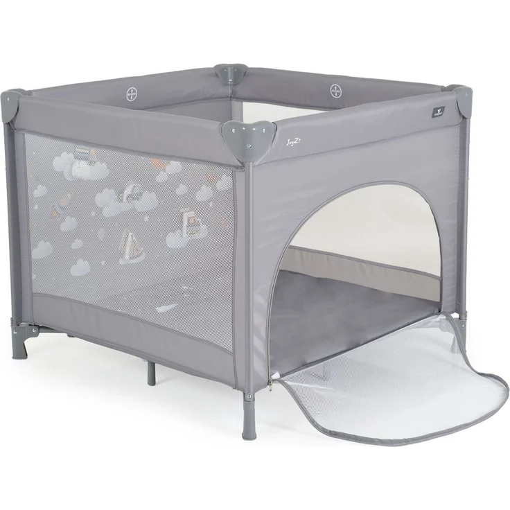 Cangaroo Laufstall Joyzi Matratze Reisebett faltbar Tasche vier Plüschfiguren grau – Bild 1