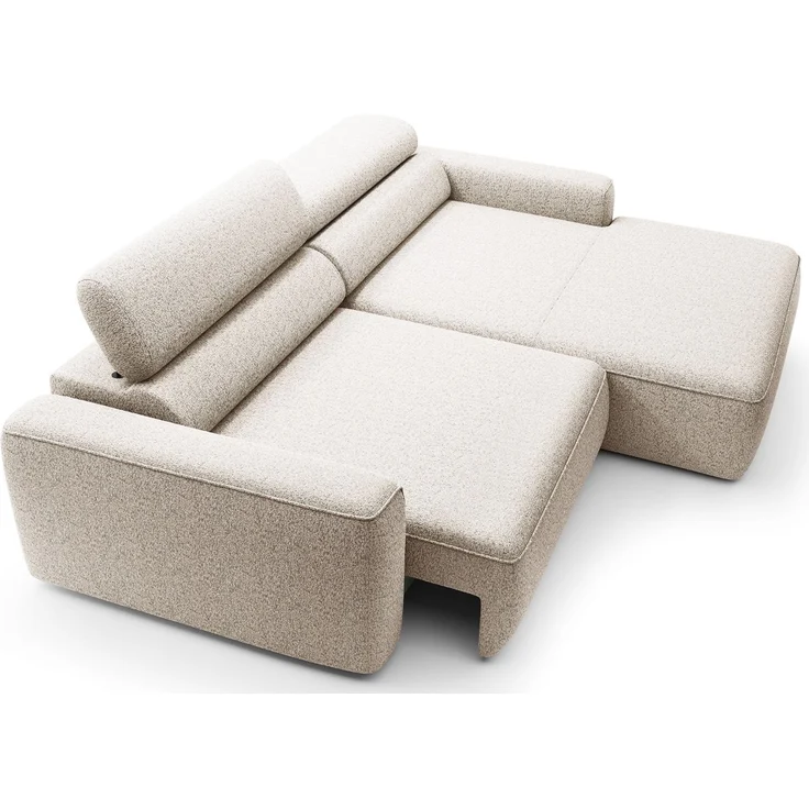 Selsey 'Fando' Ecksofa mit Schlaffunktion, L-Form, 4-Sitzer, Flechtstoff Hellbeige, 252 cm, rechts – Bild 5