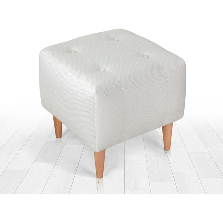 Hanah Home 'Tomp - Cream' Pouffe, Creme, 43 x 43 x 43 cm – Bild 1