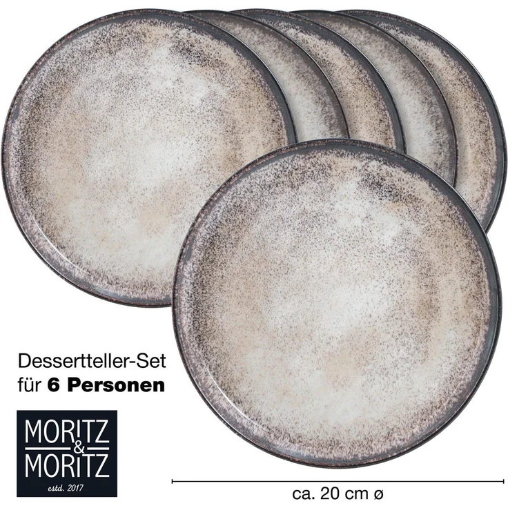 Moritz & Moritz VIDA 6tlg Dessertteller Beige – Bild 6