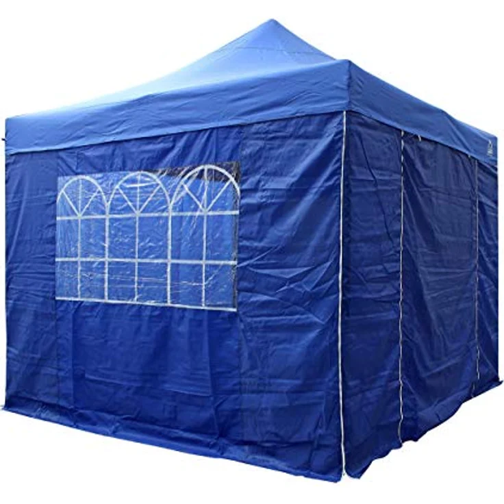 All Seasons Gazebos 3x3 m vollständig wasserdichtes Faltpavillon mit 4 Seitenteilen - Königsblau – Bild 3