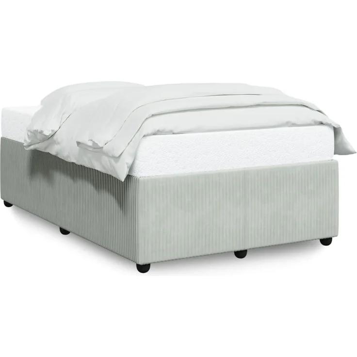 vidaXL Bettgestell ohne Matratze Hellgrau 120x190 cm Samt 3284994 – Bild 2