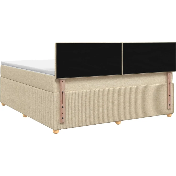 vidaXL Boxspringbett mit Matratze Creme 140 x 200 cm Stoff 3451487 – Bild 8