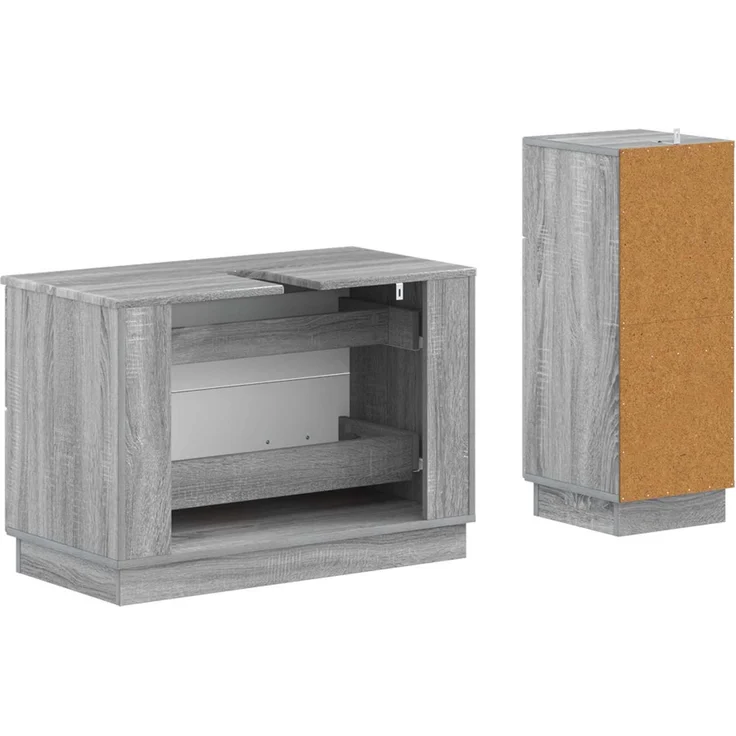 vidaXL 2-teiliges Badezimmer Schrank Set HOORN Sonoma-Grau 3417717 – Bild 4
