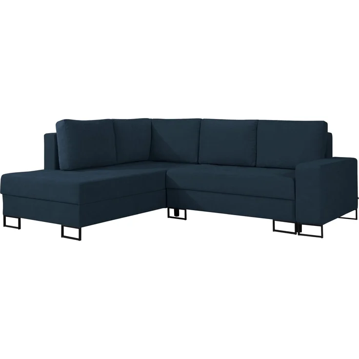 Selsey 'Larelle' Ecksofa mit Schlaffunktion & Bettkasten, Chenille, Ottomane links, Dunkelblau – Bild 1