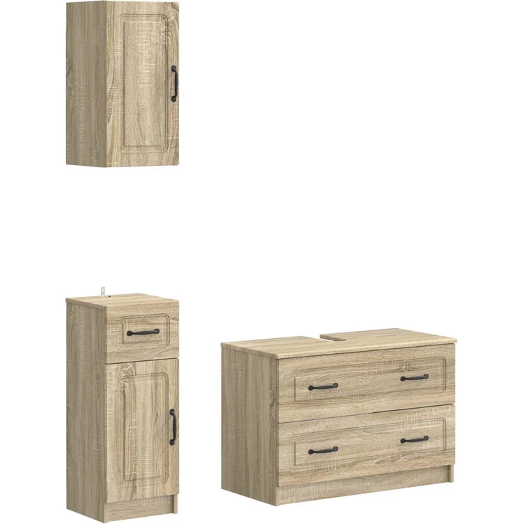 vidaXL 3-teiliges Badezimmer-Schranksystem UTRECHT Sonoma-Eiche 3417812 – Bild 2