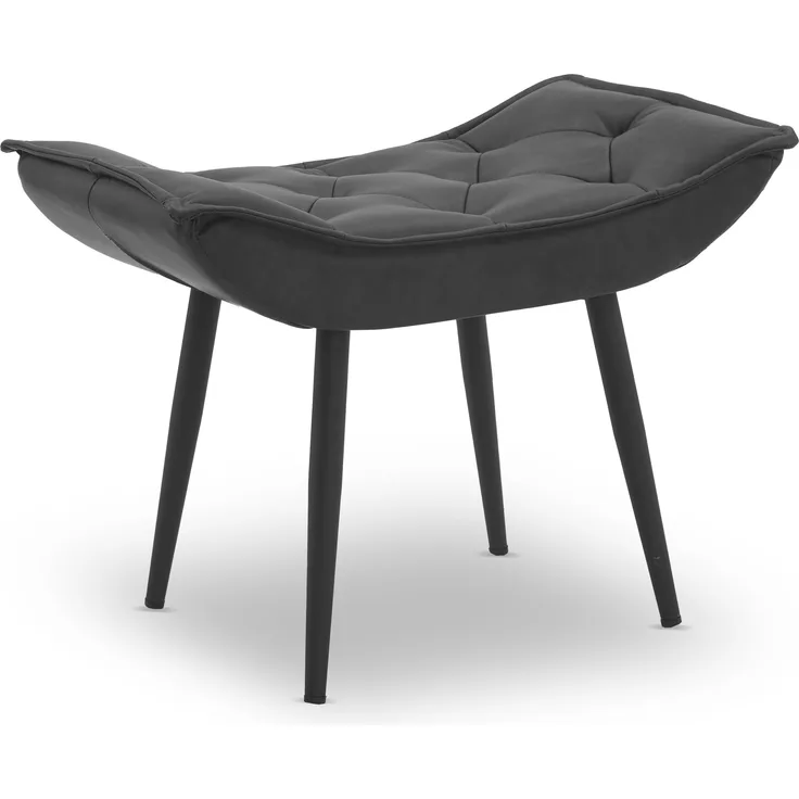 MCombo Sitzhocker Fußstütze mit Metallbeinen, Eleganter Hocker Ottoman Schminktisch für Wohnzimmer Schlafzimmer, Quadratisch 40 * 69 cm, Kunstleder,4778MB-2 (Dunkelgrau)