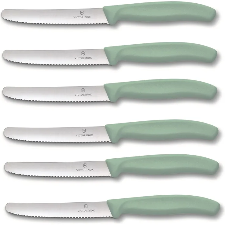 Victorinox | Tafelmesser Swiss Classic | 6 Stück | Hellgrün | Swiss Made | ideal auch als Frühstücksmesser