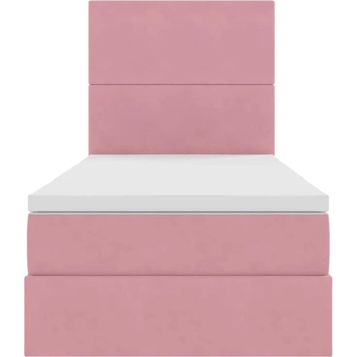 vidaXL Aufbewahrungsbett mit Matratze Rosa 90 x 200 cm Samt 3371948 – Bild 7