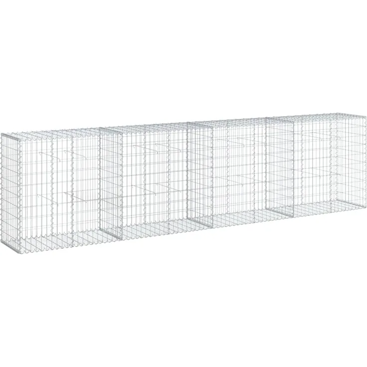 vidaXL Gabione mit Deckel 400x50x100 cm Verzinktes Eisen 3295145