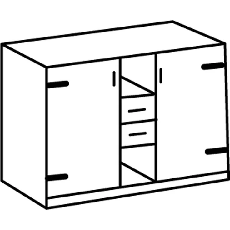 Jugendzimmer Set mit Bett in 120cm Breite EVERTON-43 Kleiderschrank 90cm und Schreibtisch mit Rollcontainer – Bild 10