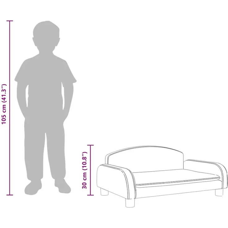 vidaXL Kindersofa, Couch für Kinder, Stoff, Hellgrau, 70 x 45 x 30 cm – Bild 9