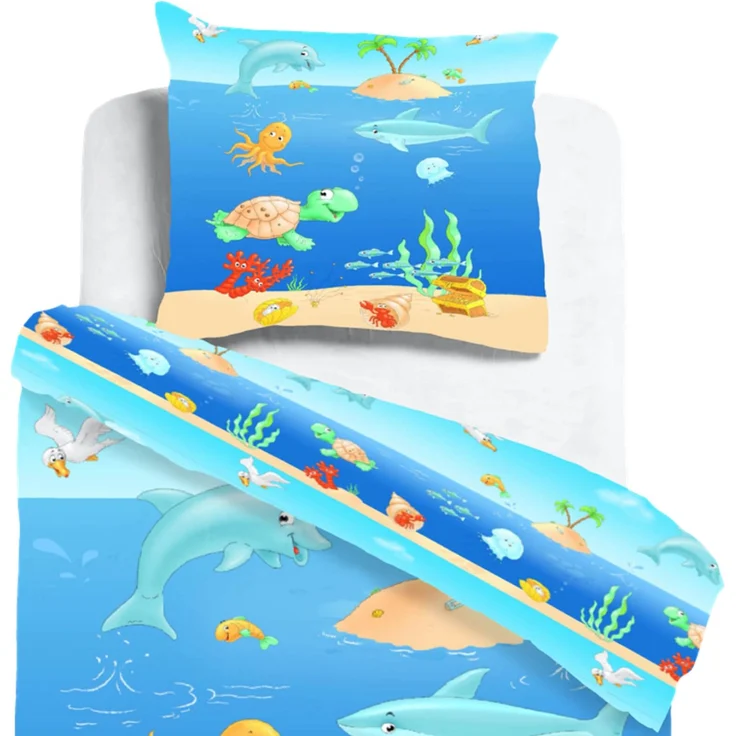 Lustige Meerestiere Bettwäsche Digitaldruck ESPiCO Sleep and Dream 135 x 200 + 80 x 80 cm – Bild 3
