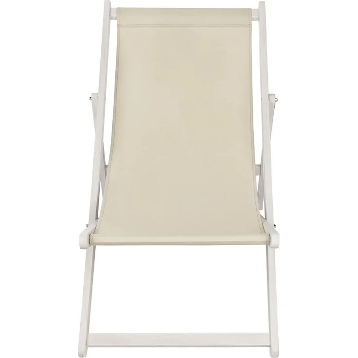 Liegestuhl Strandliege Weiß Gartenliege Klappbar Sonnenliege Strandstuhl Beige – Bild 3