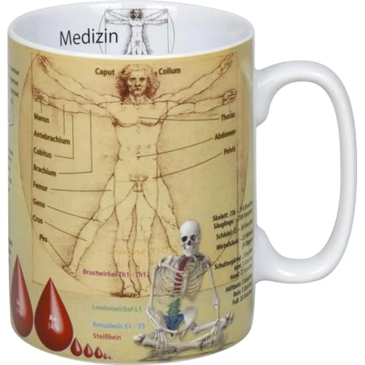 KÖNITZ 1113301709 Wissensbecher MEDIZIN 490 ml aus Porzellan / Motivbecher
