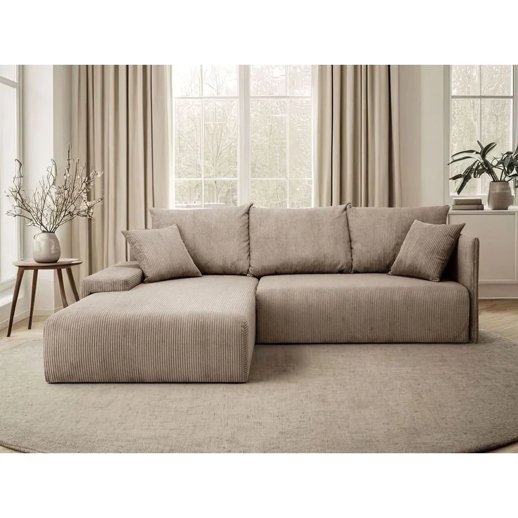 Lookway Ecksofa LAVIO in L-Form mit Schlaffunktion und Bettkasten, 246x188x93 cm