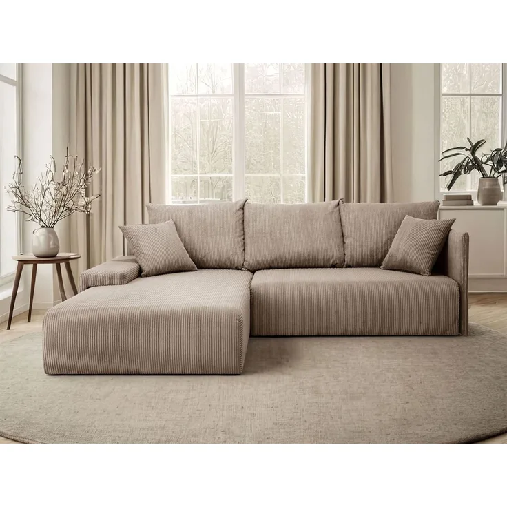 Lookway Ecksofa LAVIO in L-Form mit Schlaffunktion und Bettkasten, 246x188x93 cm