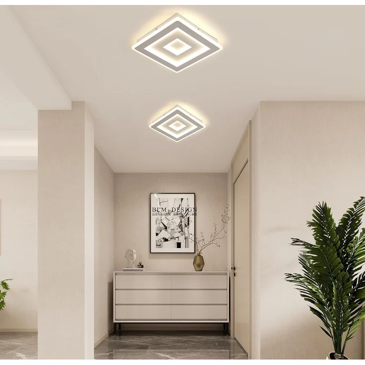 Comely LED Deckenleuchte Quadrat, 28cm 36W Moderne Deckenlampe Quadratisch Weiß LED Deckenbeleuchtung für Schlafzimmer, Wohnzimmer, Flur, Natürliches Licht 4500K – Bild 9