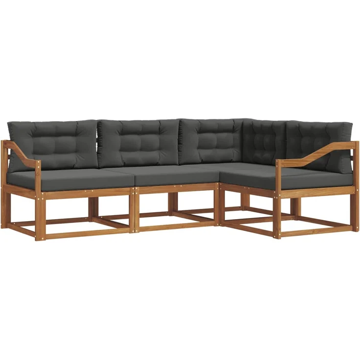 vidaXL Outdoor-Sofagarnitur 4 stk. 4-Sitzer Natur und Anthrazit 3367525 – Bild 2