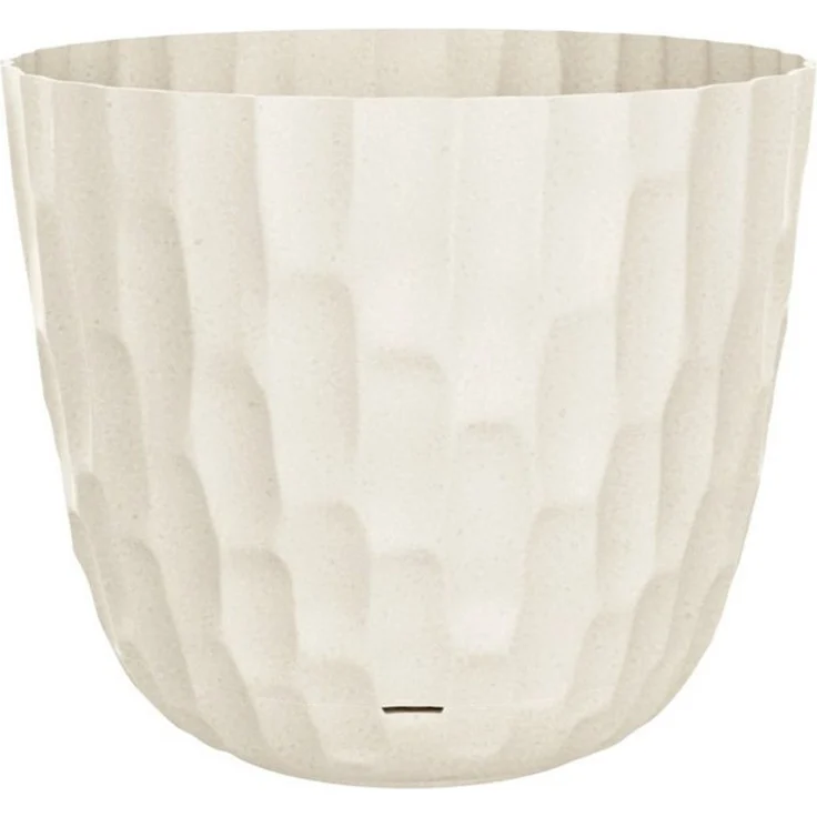 Engelland Blumentopf Pflanztopf mit Untersetzer & Bewässerungssystem (Vorteils-Set, 1 St, robuster PP-Kunststoff), Übertopf, Hammerschlag-Optik, Innen- & Außen, Wasserspeicher, rund – Bild 4