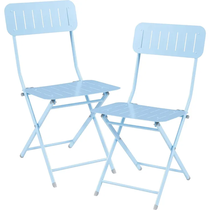 Klappstuhl Sande 2er Set Stahl Himmelblau [en. casa]