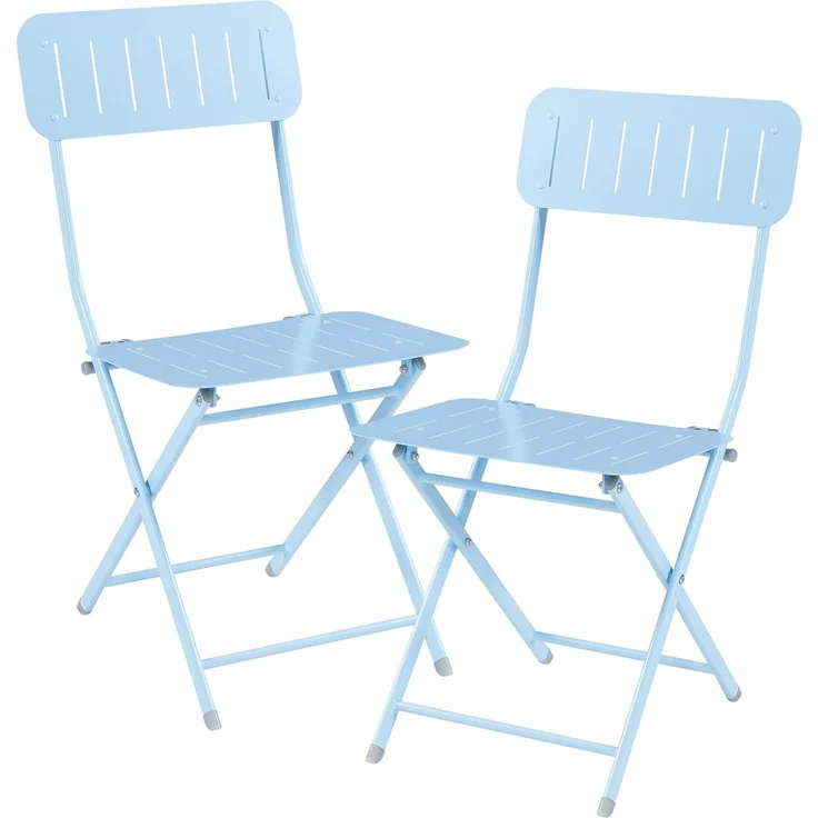 Klappstuhl Sande 2er Set Stahl Himmelblau [en. casa] – Bild 1