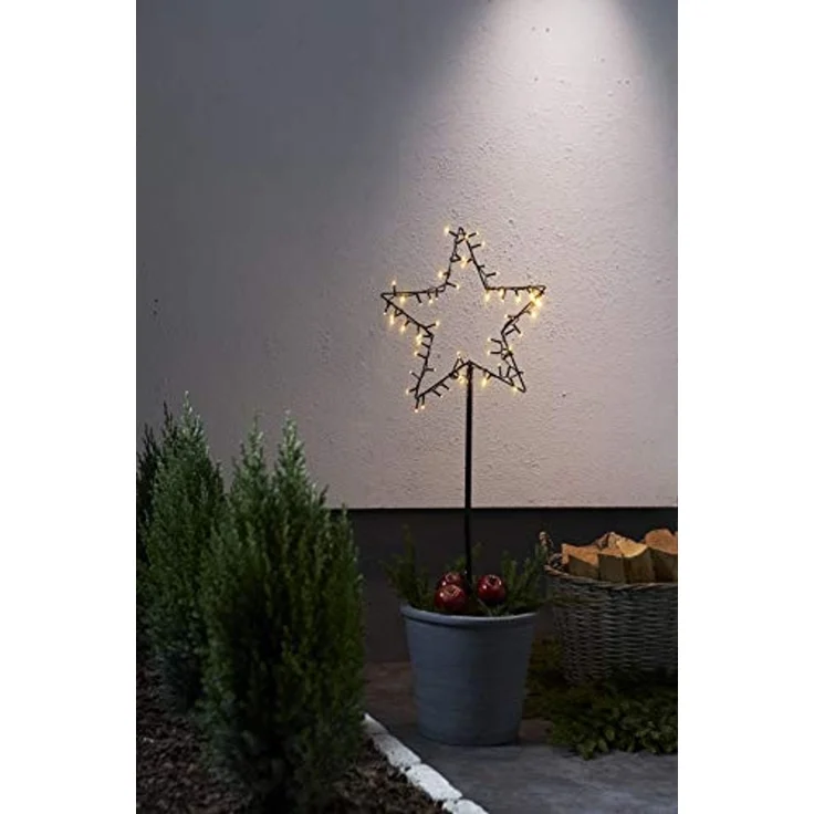 LED-Lichterstern Spiky 60 warmweiße LED 39x93cm batteriebetrieben Timer outdoor – Bild 3