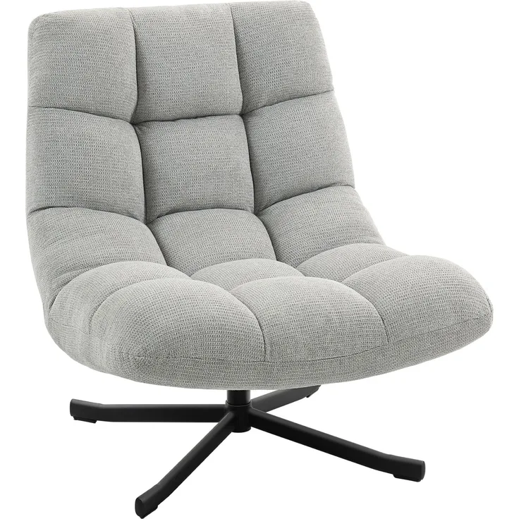 MELAYR, Sessel Drehbar Loungesessel mit Breiter Sitzfläche, wasserabweisend Chenille-Optik, 95 x 75 x 90 cm, Hellgrau