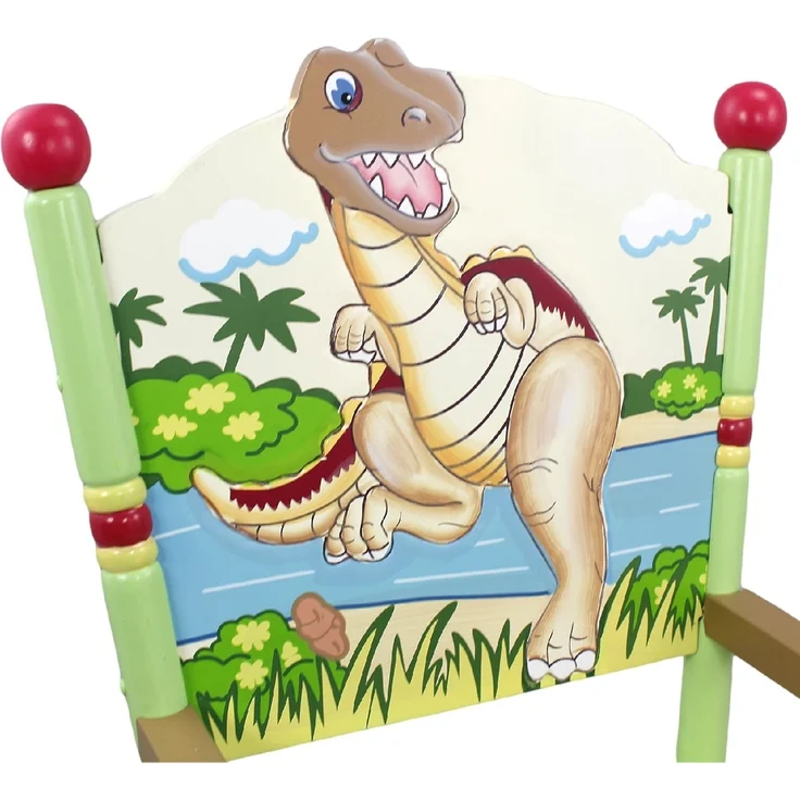 Fantasie-Felder - Dinosaurier Kingdom Hand Crafted Kinder Holz Schaukelstuhl TD-0076A – Bild 6