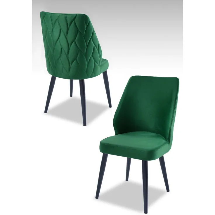 Skye Decor 'Pufi - Green, Black' Stuhlset (4-teilig), Grün / Schwarz, 48 x 90 x 43 cm