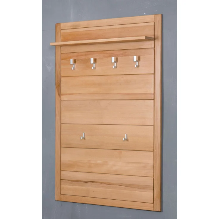 Woodline Garderobenpaneel groß Kernbuche Massivholz geölt, Genf Natur 91x15x136 cm – Bild 3