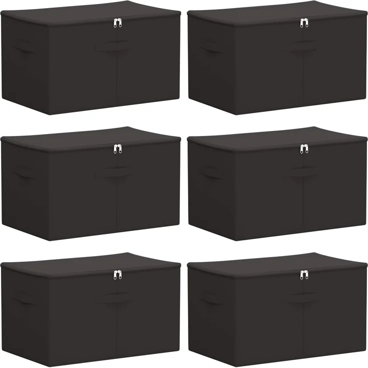 vidaXL Aufbewahrungsbox 6 stk. Vliesstoff 60 x 43 x 35 cm 90,3 L 42024588 – Bild 1