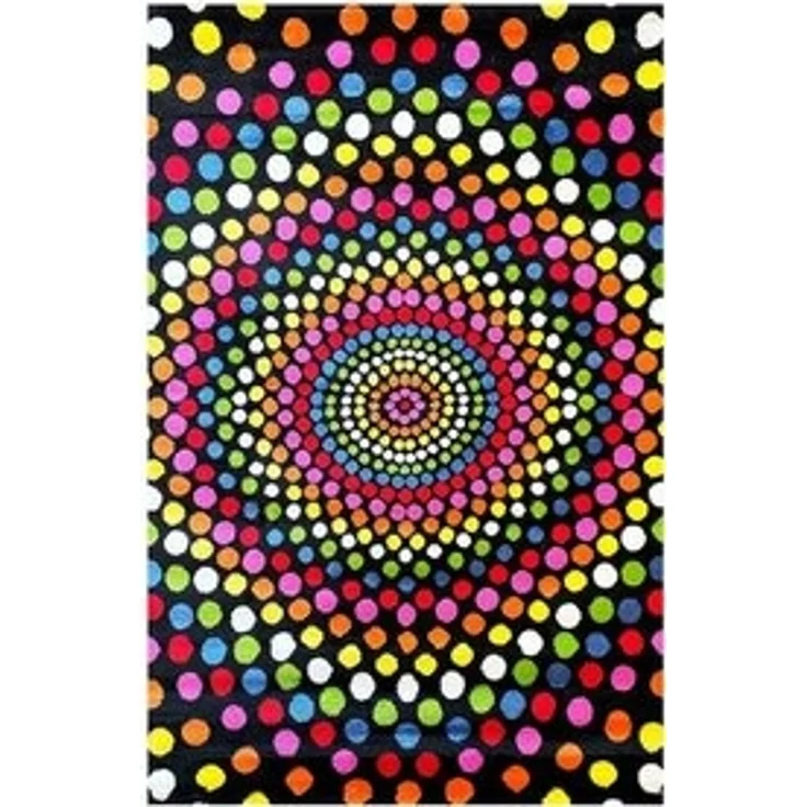 Vimoda Teppich Kurzflor Bunt Teppichwohnzimmer Patchwork Wellen, Rechteckig, Höhe: 12 mm, Läufer Punkte,Farbig, Modern Läufer,Weich,dick – Bild 6