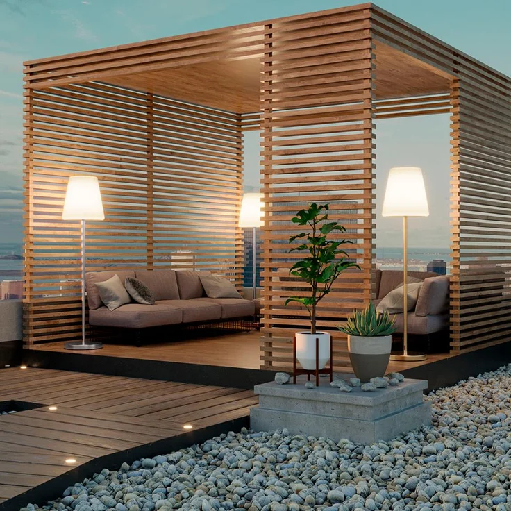 New Garden Lola Slim 180 LED Stehleuchte Brass – Bild 2