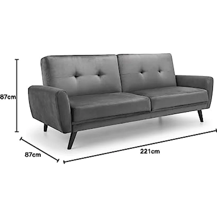 Julian Bowen Monza Sofabett aus dunkelgrauem Samt – Bild 2