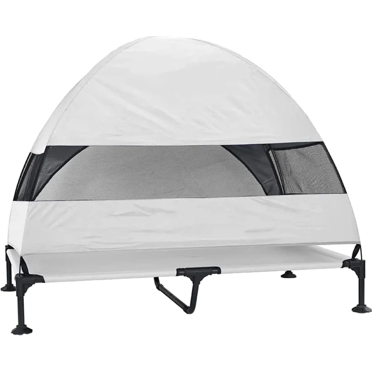vidaXL Hochgelegtes Hundebett Silber Grau 127 x 81 x 108 cm 42008222 – Bild 5