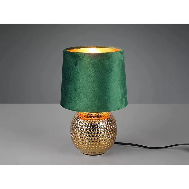 RL Light 'Sophia' Tischleuchte R50821015, Steh-Nachtlicht, Lampenschirm & Schreibtischlampe, Keramik grün/gold