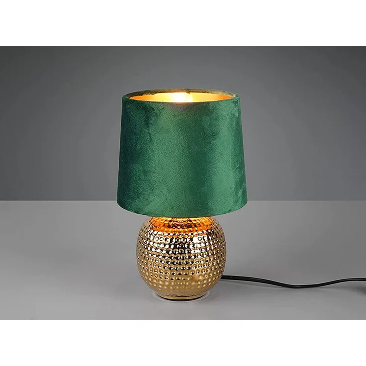 RL Light 'Sophia' Tischleuchte R50821015, Steh-Nachtlicht, Lampenschirm & Schreibtischlampe, Keramik grün/gold – Bild 1