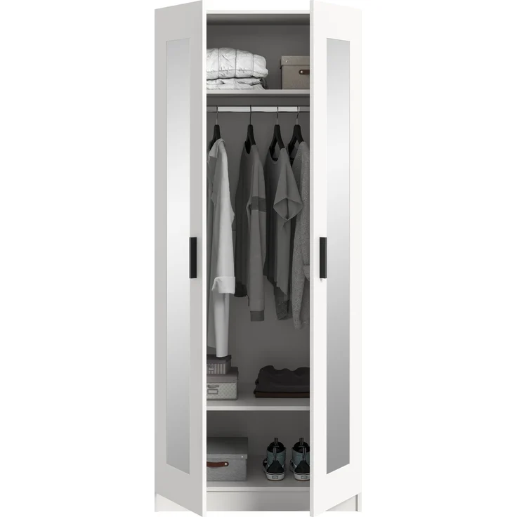 Visby Kleiderschrank 2-türig in weiß – Bild 4