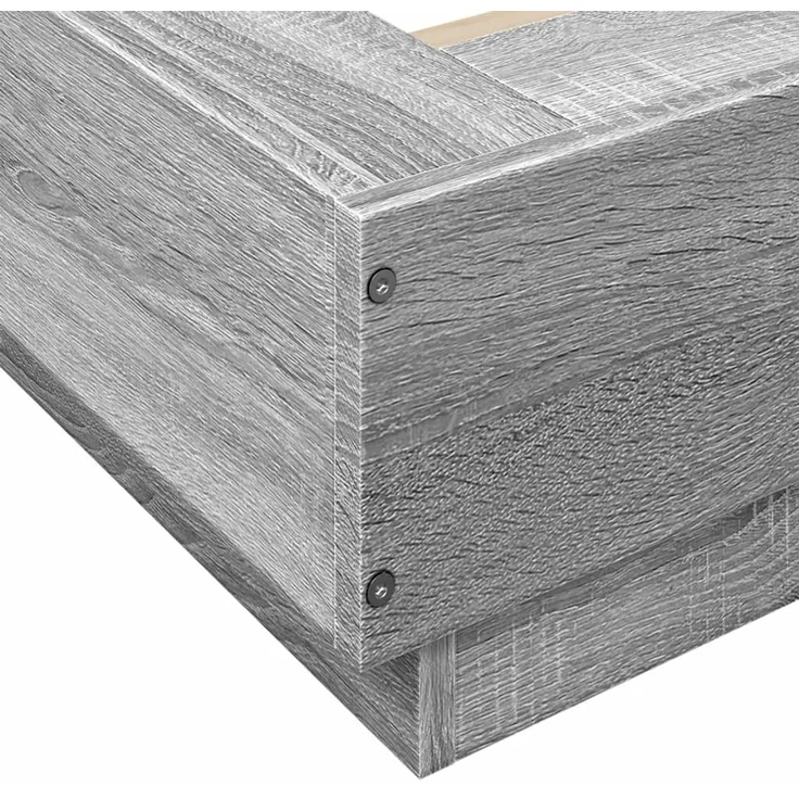 vidaXL Bettgestell Grau Sonoma 75x190 cm Holzwerkstoff 3281250 – Bild 7