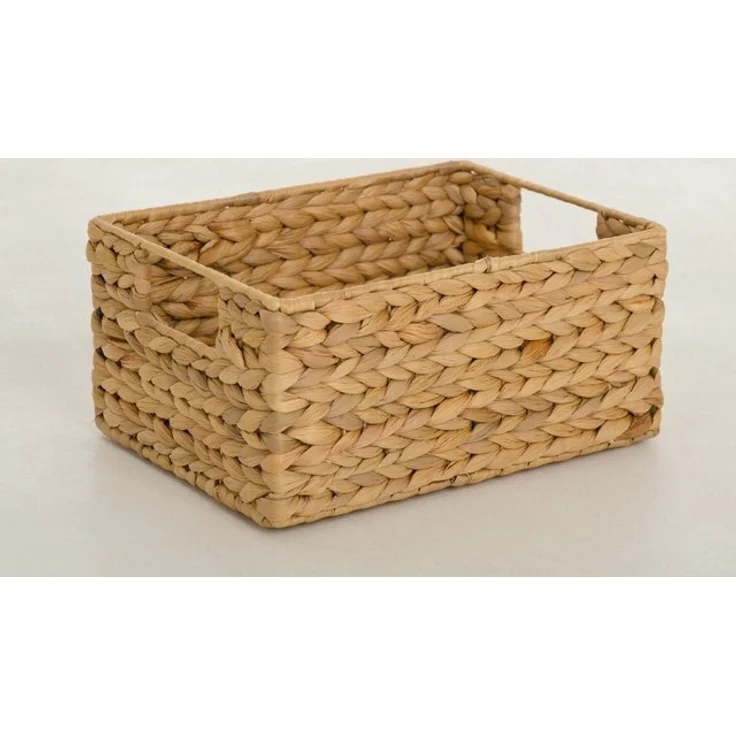 VIVANNO Regalkorb Wasserhyazinthe LANTA Rechteckig, Natur Geflochten 27x20x13 cm – Bild 4