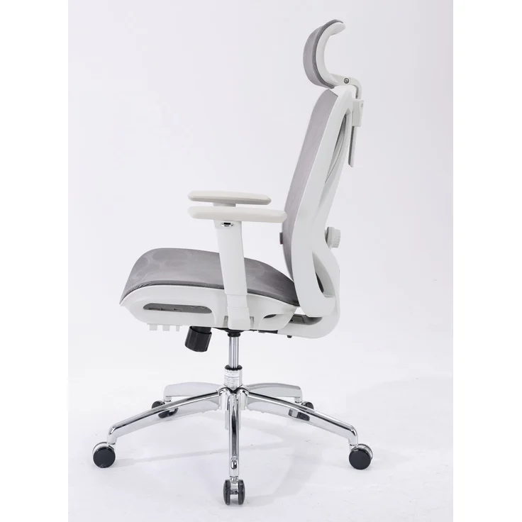 Sihoo Ergonomischer Stuhl M57, 126 x 75 cm, weißer Rahmen + hellgraues Netzgewebe – Bild 6