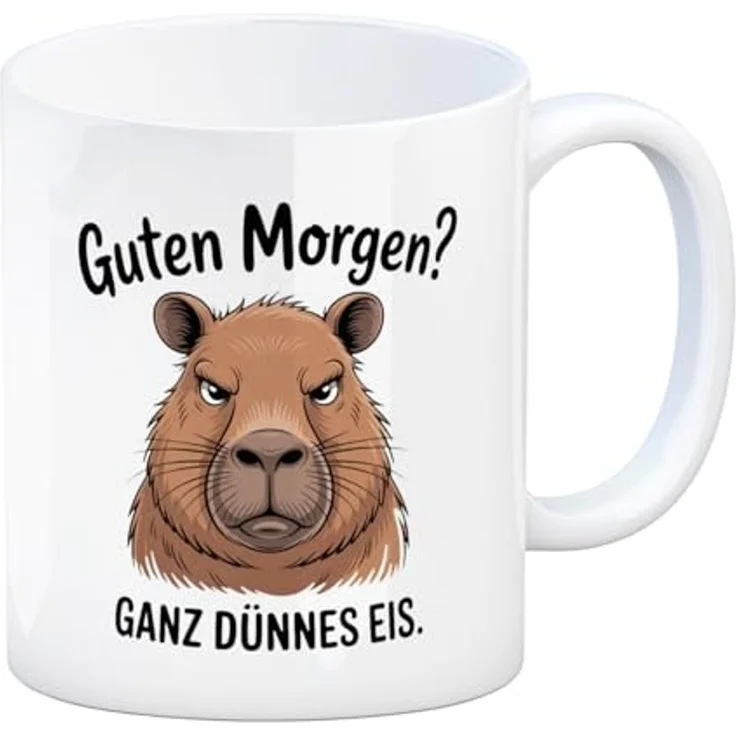 speecheese Tasse Guten Morgen? Capybara Ganz Dünnes Eis Kaffeebecher – Bild 1