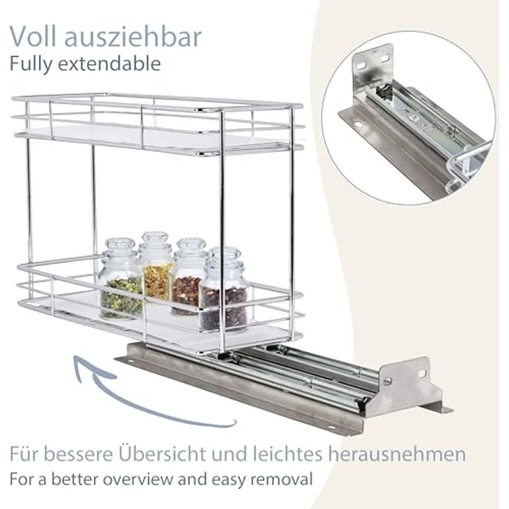 ONVAYA Gewürzregal ausziehbar, Gewürzständer aus Edelstahl – Bild 5